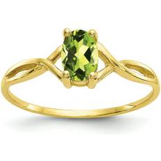 Primal Gold Karat Yellow Genuine Peridot Birthstone Ring