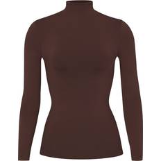 Skiing - Women Sweaters SKIMS Turtleneck Top Deep Neutral Soft Smoothing Seamless