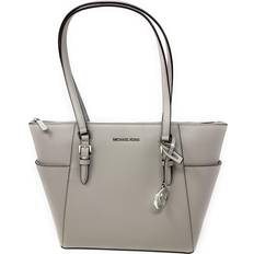 Michael Kors White Totes & Shopping Bags Michael Kors Charlotte Large Top Zip Tote Pearl Grey