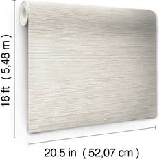 RoomMates Neutral Dimensional Grasscloth Peel and Stick Wallpaper RMK12682PLW