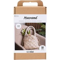 Hobbymateriale Creativ Company DIY Kit Macramé Taske, hvid, 1 pk