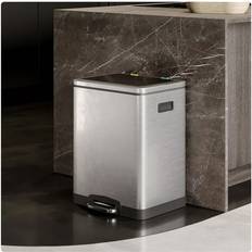 Eviva Totti 8 Gallon Dual Compartment Metal Recycle Trash Bin