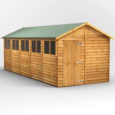 Outbuildings Power Sheds W 20 D Overlap Dip Treated 20x8 (Building Area )