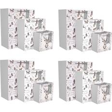3 Eco Woodland Animals Christmas Gift Bags White 850g