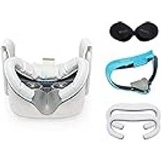 VR Cover Facial Interface and Foam Replacement Set with Spacer for Meta/Oculus Quest 2 Virtual Reality Oasis Edition with Glasses Spacer