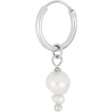 Herr - Vit Smycken Nordahl Andersen Son Of Noa Mens Rodinerat Silver Örhängen Med Pärla 30890040900