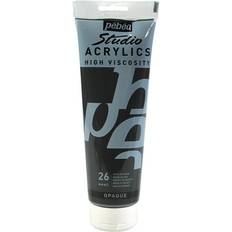 Noir Peintures acryliques Pebeo 169-026 250 ml Studio Acrylic Paint, Mars Black