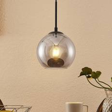 Lindby Jurian 1 Lampa Svart Rökt Pendellampa