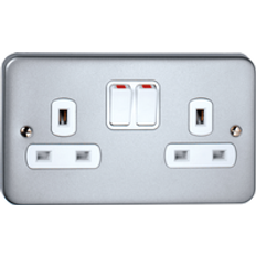 Deta Deta M1209DP Metalclad Switch Socket with Surface Box 13 Amp 2 Gang DP