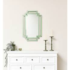 Green Mirrors Melody Maison Green Glass Art Deco Rectangle 80cm X Wall Mirror