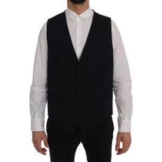 Men - Wool Vests Dolce & Gabbana Blue STAFF Wool Stretch Men's Vest