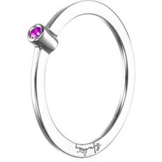 Safirer Ringar Efva Attling Micro Blink Ring - Pink Sapphire/Silver