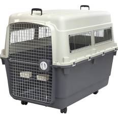 Sport Pet SportPet Plastic Kennels Rolling Plastic Airline Approved Wire Door Travel Dog Crate, XXX-Large