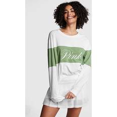 PINK T-shirts PINK Oversized Cotton Long-Sleeve T-Shirt, White/ivory, Women's Tops