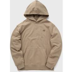 New Balance Men Tops New Balance Men's Athletics French Terry Hoodie in Beige Cotton Fleece