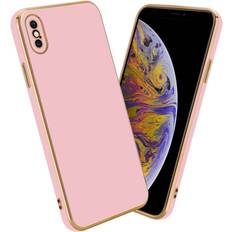 Cadorabo Glossy Pink Gold Case for Apple iPhone X XS Protective Cover made of flexible TPU Etui silicone and with protection