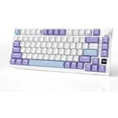 YINDIAO Ajazz AK820PRO Mekaniskt Smart Display & Knob, 2.4G Trådlös/BT5.1/USB-C Trådbunden,75% ANSI-Layout,Hot-Swap,Linjär Switch,RGB-bakgrundsbelysning,för Lila