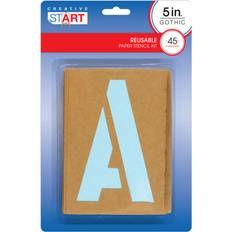 Cosco Creative StartÂ Stencil Kit, Reusable Paper, Letters, Numbers and Symbols, Gothic, 5" 45 Characters