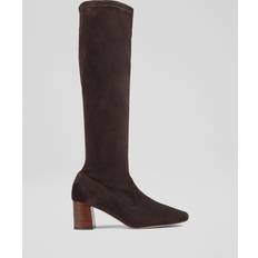 LK Bennett High Boots LK Bennett L.K.Bennett Davina Suede Knee High Boots, Chocolate
