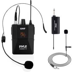 Pyle Pyle UHF Wireless Microphone System Kit Portable Professional Cordless Microphone Set Wireless Mic Kit w/Headset Mic, Lavalier Mic, Beltpack Transmitter, Receiver Karaoke & Conference PDWMU112