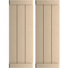 Windows Ekena Millwork 11 W H Rustic Two w/End Batten Per Timber Window Shutter Height 34"