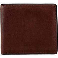 Dents Severn Leather RFID Blocking Coin Bifold Wallet - Dark Tan/Black