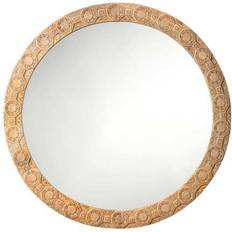 Jamie Young Company Relief Wood Carved Round Mirror Espejo de Pared