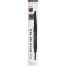 Makeup Revolution Duo Brow Definer Pencil Dark Brown Shade: Dark Brown