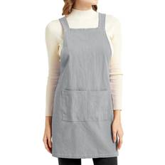 Linen Aprons Slim Tie Cozy X Shape Apron Gray