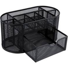 Black Desktop Organizers Keshen Organizer 9 Grids Metal Mesh Office Pen Pencil HolderBlack