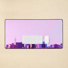 BearLad Mat Tokyo pink vaporwave skyline Large Pad