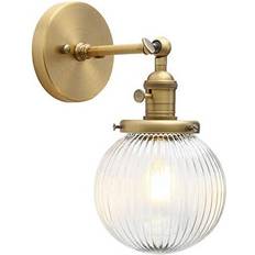 Industrial Ribbed Globe Glass Fittings Wall light