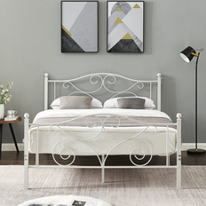 Vecelo Twin/Full/Queen Bed Frame with Headboard,No Box Spring