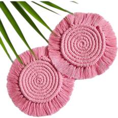 Cotton Coasters Mascot for Drinks Absorbent, Boho Coaster