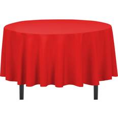 LTC 90-Inch Round Tablecloth Red