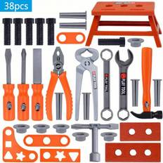 Kids Tool Set 38 PCS Toddler Tool Set With Tool Pretend Play Kids Construction Toy Set Toy Tools For Kids Ages 3 4 5 6 7 Years Old Boy Girl Toys