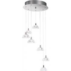 Massive Halogen kristall flammig g4 durchmesser 35cm chrom Pendelleuchte