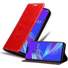 Cadorabo APPLE RED Case for Asus ZenFone MAX M2 Cover Book Wallet Protection PU Leather Flip Magnetic Etui Red