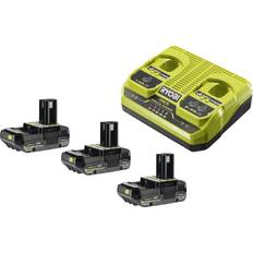 Ryobi 18V ONE Lithium Battery & Dual Port Charger Kit 3 x 2.0Ah