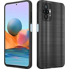 Handyzubehör Cadorabo Hülle für xiaomi redmi note 10 pro schutzhülle handy tpu case cover brushed Brushed Türkis DE-158347