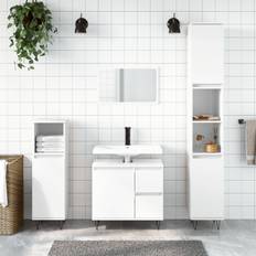 vidaXL high gloss white Bathroom Vanity Unit Highboard Engineered