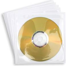 Optical Storage Juvale Clear Self-Adhesive CD/DVD Storage Sleeve Pockets 4.93 x 5 in, 20 Pack