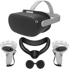 TSV TSV Accessories Set Fit for Oculus Quest 2 5-in-1 VR Protective Cover with Oculus Touch Controller Grips Cover Silicone Face Cover Fit for Oculus Quest 2 VR Lens Protective Cover VR Shell Cover