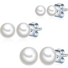 Donna Set di gioielli Valero Pearls damen schmuckset sterling silber süßwasser-zuchtperle Weiß