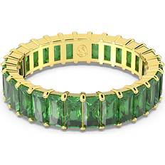 Swarovski Anillos Swarovski Bague Matrix, Taille baguette, Verte, Placage de ton or