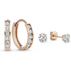 Isabel Bernard Cadeau karaat rosé gouden earparty giftset IB90055