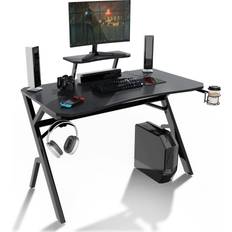 N/C NC Gaming Desk 47 Inch Computer Desk Gaming Pc Workstation with Carbon Fiber Surface Cup