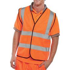 Washable Work Vests BSeen Hi-Viz Waistcoat Full App. Orange WCENGORL