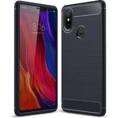 Stoßschutz König Design Xiaomi mi 8 se case carbon fiber optik brushed schutz hülle cover bumper blau