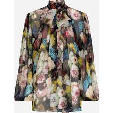 Dolce & Gabbana Woman Shirts Dolce & Gabbana Chiffon shirt fiore_notturno_f_ner